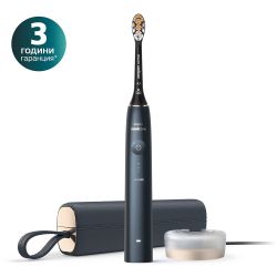 Електрическа звукочестотна четка за зъби Philips Sonicare 9900 Prestige НX9992/12,  SenseIQ technology, цвят среднощно синьо+ USB кутия за пътуване + индукционна чаша за зареждане