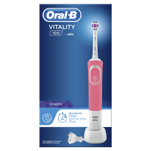 Електрическа четка за зъби Braun Oral-B Vitality 100 3D  White Розова