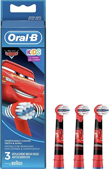 Резервна глава /накрайник/ за детска електрическа четка за зъби Oral-B Power Stages Cars 3 бр.