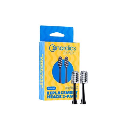 Резервни глави за електрическа четка Nordics Expert XO10B – Medium  , 2 броя , черни