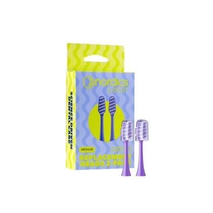 Резервни глави за електрическа четка Nordics Expert XO10P – Medium  , 2 броя , лилави