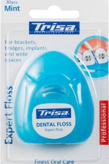 Koнец за зъби Expert floss, Mint, 30 къса, за брекети, мостове, импланти и широки пространства       
