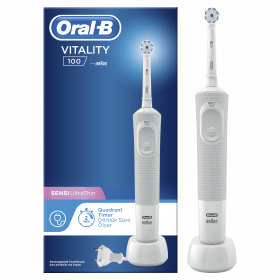 Електрическа четка за зъби Braun Oral-B Vitality 100 Sensitive  Ultra thin,BOX,Бяла