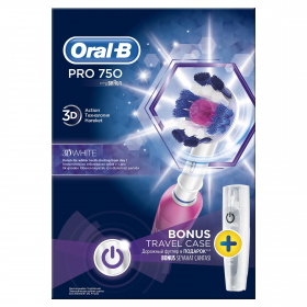 Електрическа четка Braun Oral-B PRO 750 3D White Pink  + Travel case bonus