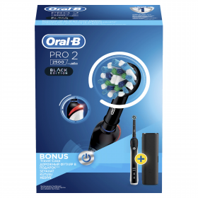 Електрическа четка за зъби Braun Oral-B PRO 2 2500 Black + калъф за пътуване