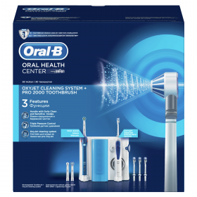  Зъбен център Oral B Oral Health Center Oxyjet +Електрическа четка Oral-B PRO 2000 Промоционален пакет