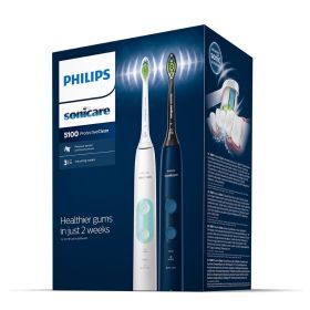  Комплект Електрически  четки за зъби Philips Sonicare ProtectiveClean 5100 HX6851/34 Бяло и  мента и ​ Морско синя 