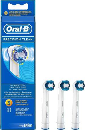 Накрайник за електрическа четка  Oral-B Precision Clean, 3 бр , бели
