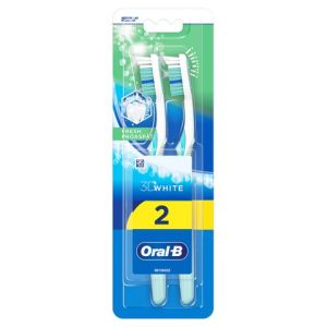 Четка за зъби Oral-B 3D White Fresh , Medium , 2 броя в опаковка