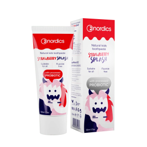 Nordics Strawberry Splash  Детска паста за зъби с Пробиотик Ягода , 50 ml