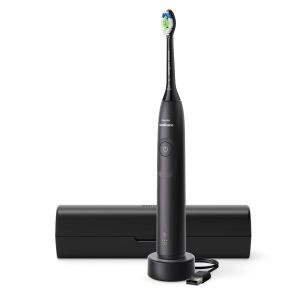 Електрическа звукова четка за зъби Philips Sonicare ProtectiveClean Series 5300 HX7101/02 , черна + калъф за пътуване