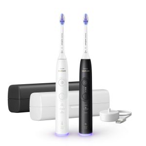 Комплект Електрически  четки за зъби Philips Sonicare Series 6500  HX7419/01 , черна + бяла, + черен и бял калъф за пътуване с USB порт