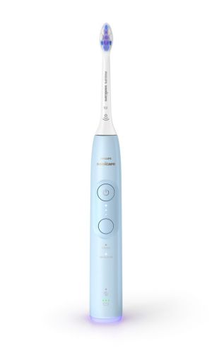 Електрическа звукова четка за зъби Philips Sonicare ProtectiveClean Series 6100 HX7406/02 , свтло синя с кутия за  пътуване