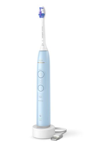 Електрическа звукова четка за зъби Philips Sonicare ProtectiveClean Series 6100 HX7406/02 , свтло синя с кутия за  пътуване