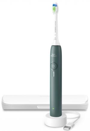 Електрическа звукочестотна четка за зъби  Philips Sonicare Series 3100  HX4033/26  зелена + кутия за пътуване