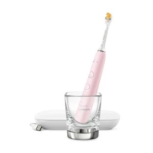 Електрическа звукова четка за зъби с приложение Philips Sonicare DiamondClean 9000 HX9911/21, розова +USB  кутия за пътуване + индукционна чаша за зареждане