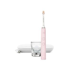 Електрическа звукова четка за зъби с приложение Philips Sonicare DiamondClean 9000 HX9911/21, розова +USB  кутия за пътуване + индукционна чаша за зареждане